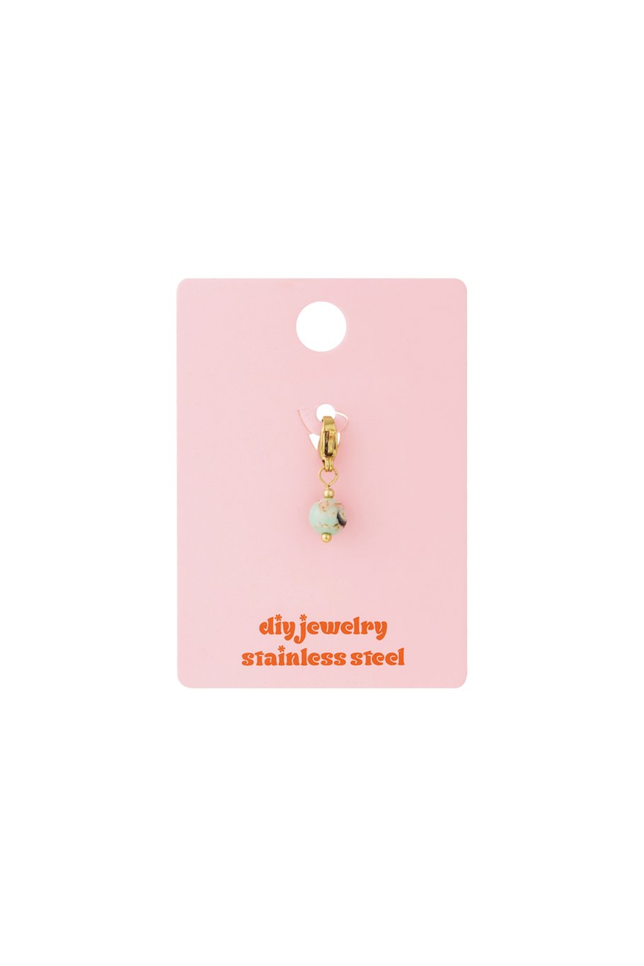 Blush drop jewelry charm - gold/green