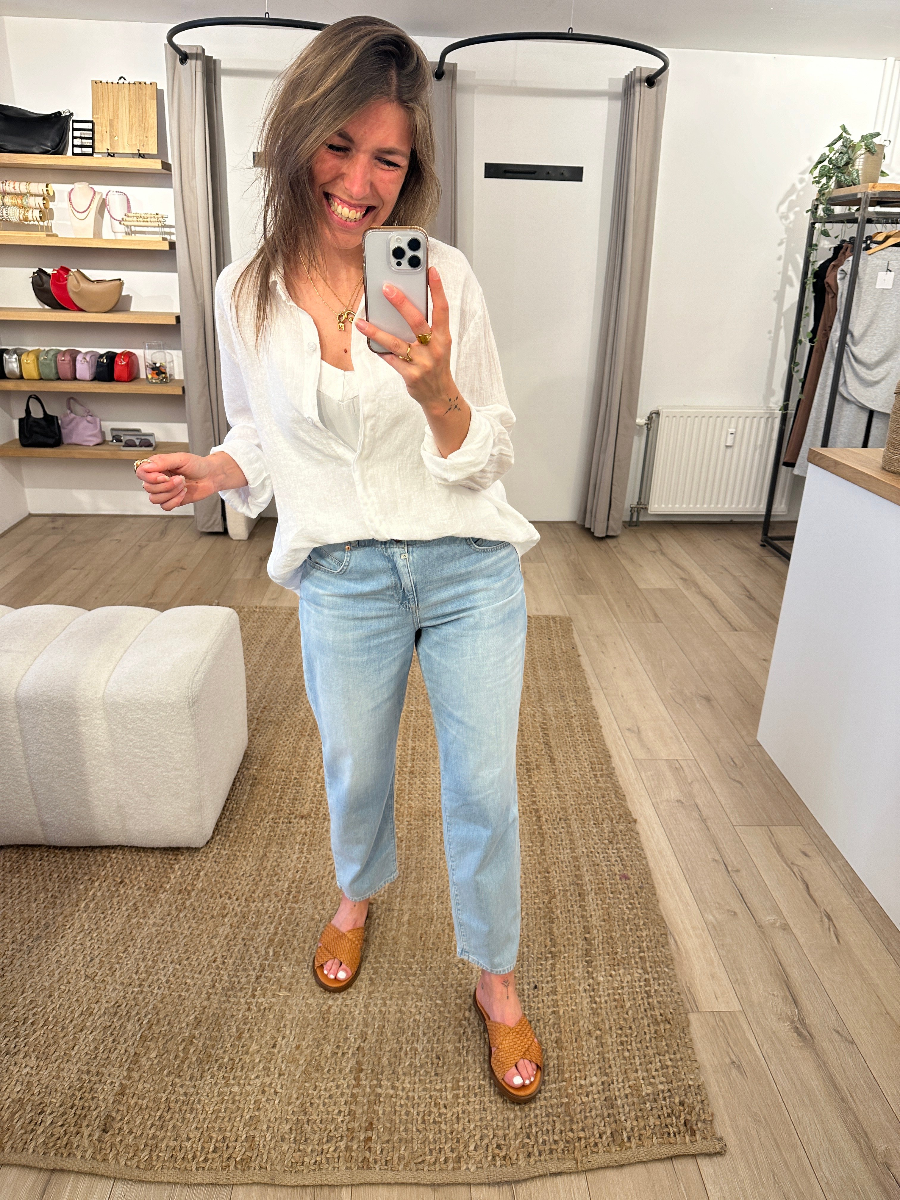 Linen blouse - white