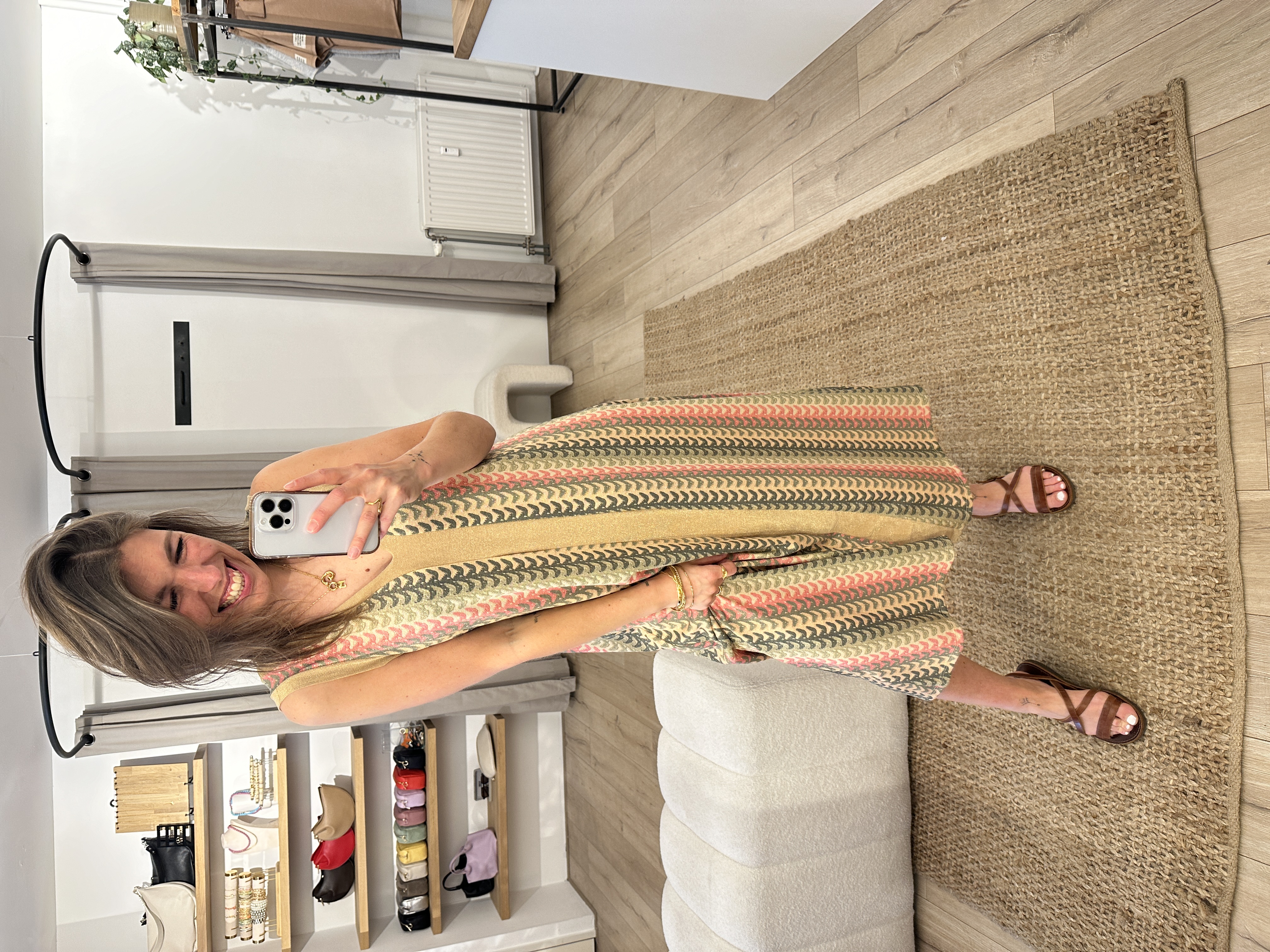 Summer lurex dress - green