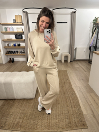 Soft stripe sweater pull Azzurro - beige