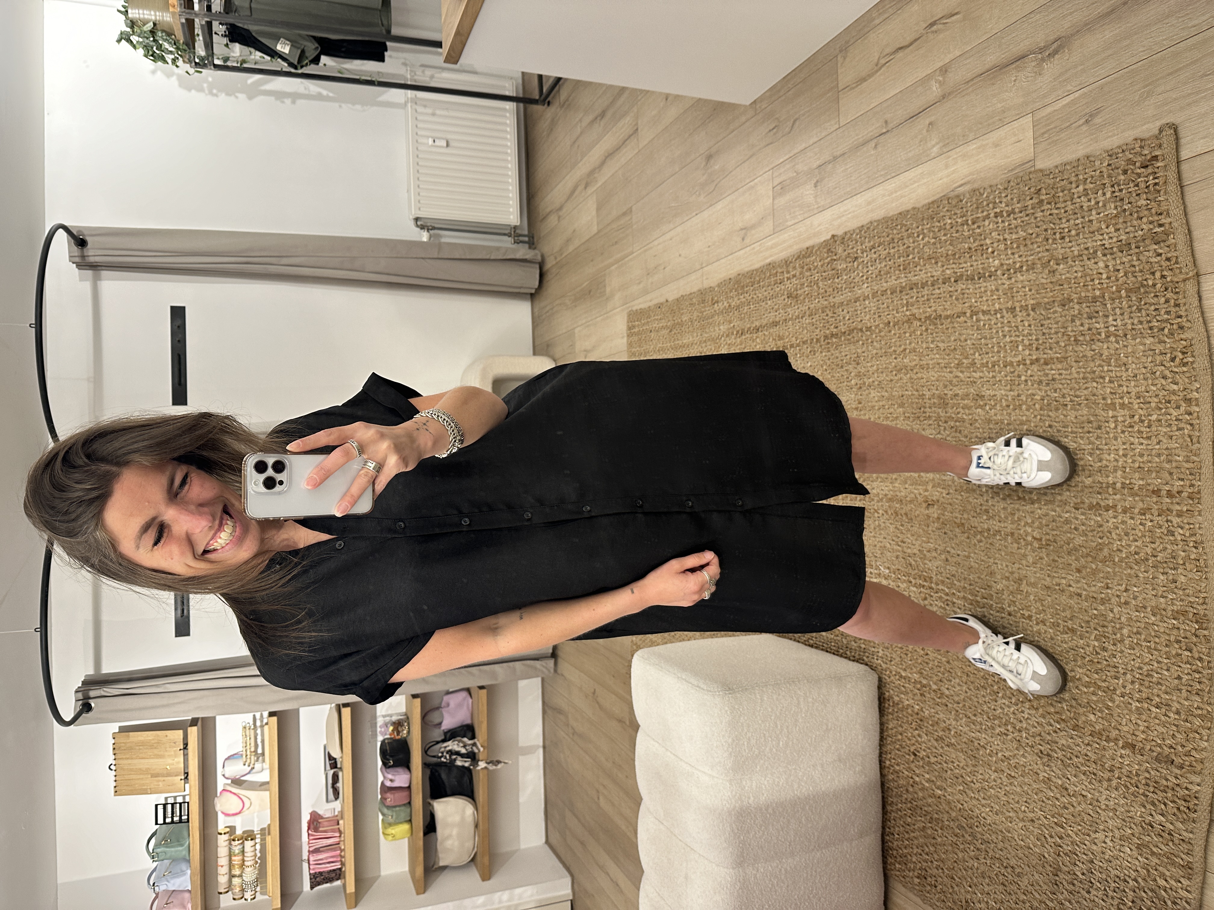 Basic pocket dress Azzurro - black
