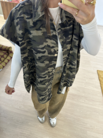Camo oversized gilet - army green