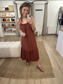 Summer long dress - dark brique