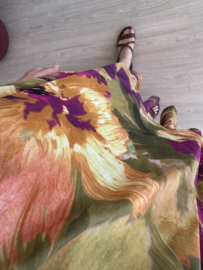 Print big ruffle dress - multi
