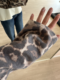 Panter baseball print longsleeve - brown