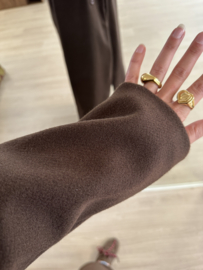 Long mantel coat Azzurro - dark brown