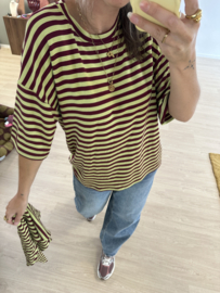 Stripe scarf tee Azzurro - green/bordeaux