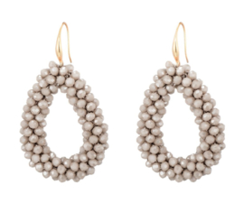 Beads earring - beige