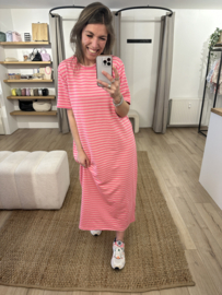 Stripe split dress - pink