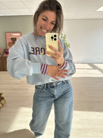 Stripe rib longsleeve Azzurro - lila/bordeaux