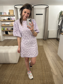 Print puff dress Azzurro - lila