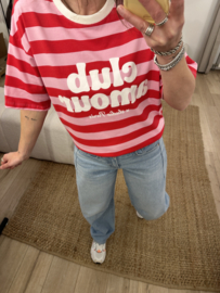 Amour stripe tee - red