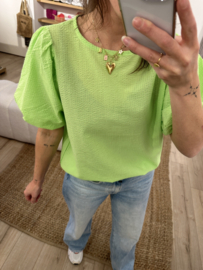 Puff blouse tee Azzurro - lime