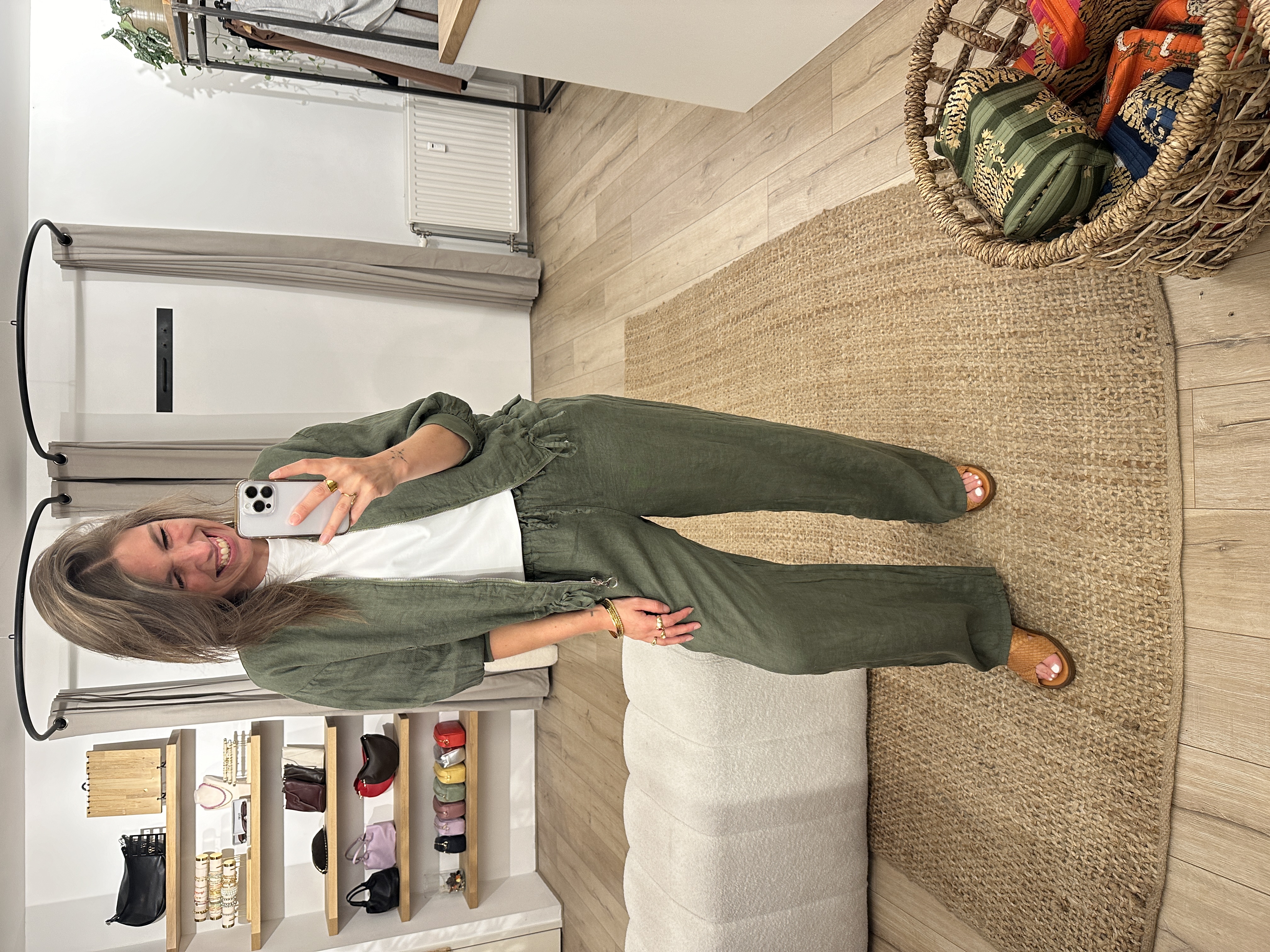 Linen pants - army green