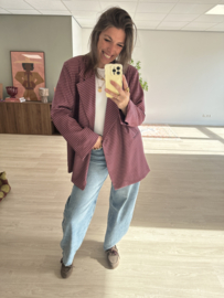 Check split blazer - bordeaux