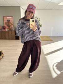 Stripe knitted pull - bordeaux/aubergine/blue light