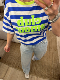Amour stripe tee - cobalt