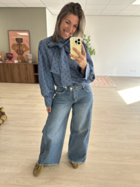 Dot bow blouse Azzurro - blue