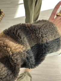 Teddy check jacket - army green
