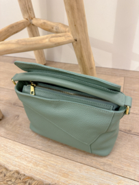 Leather crossbody handbag - green