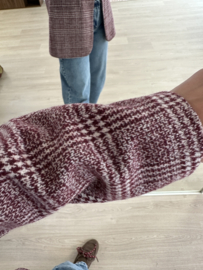 Check wool blazer - bordeaux