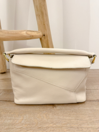 Leather crossbody handbag - naturel