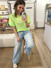 Puff blouse tee Azzurro - lime