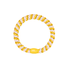 Hair tie bracelet - yellow/pink/white