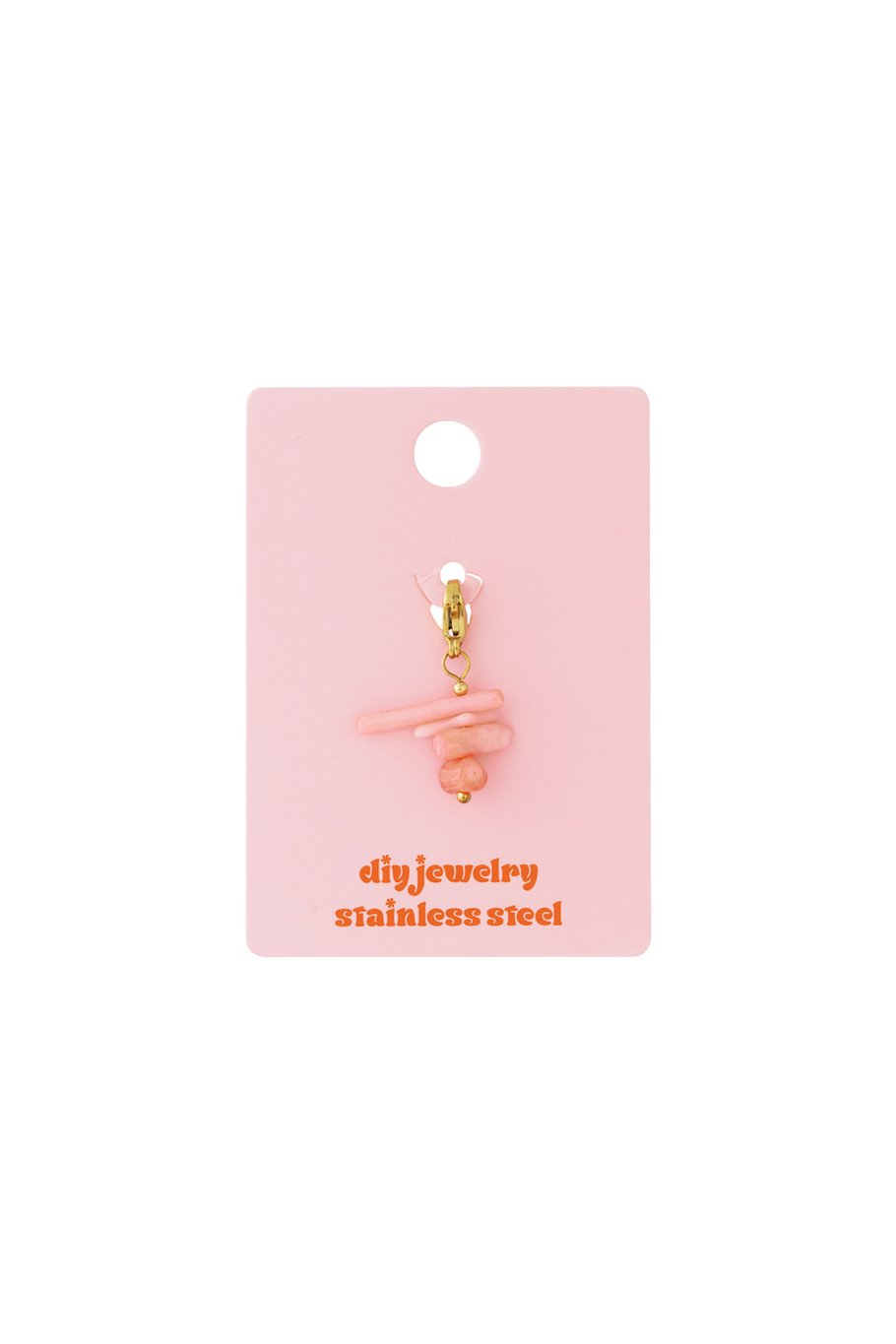 Pink tide jewelry charm - gold/pink