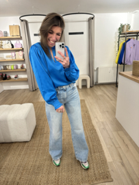 Ruffle puff blouse Azzurro - blue