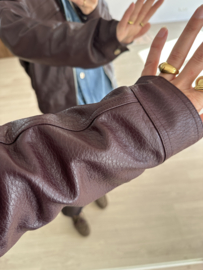 Leatherlook jacket Azzurro - dark bordeaux