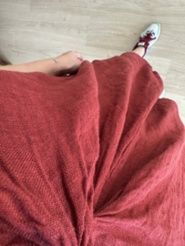 Linen knot dress - bordeaux
