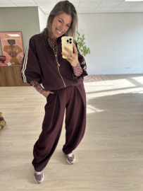 Pantalon fold Ambika - bordeaux