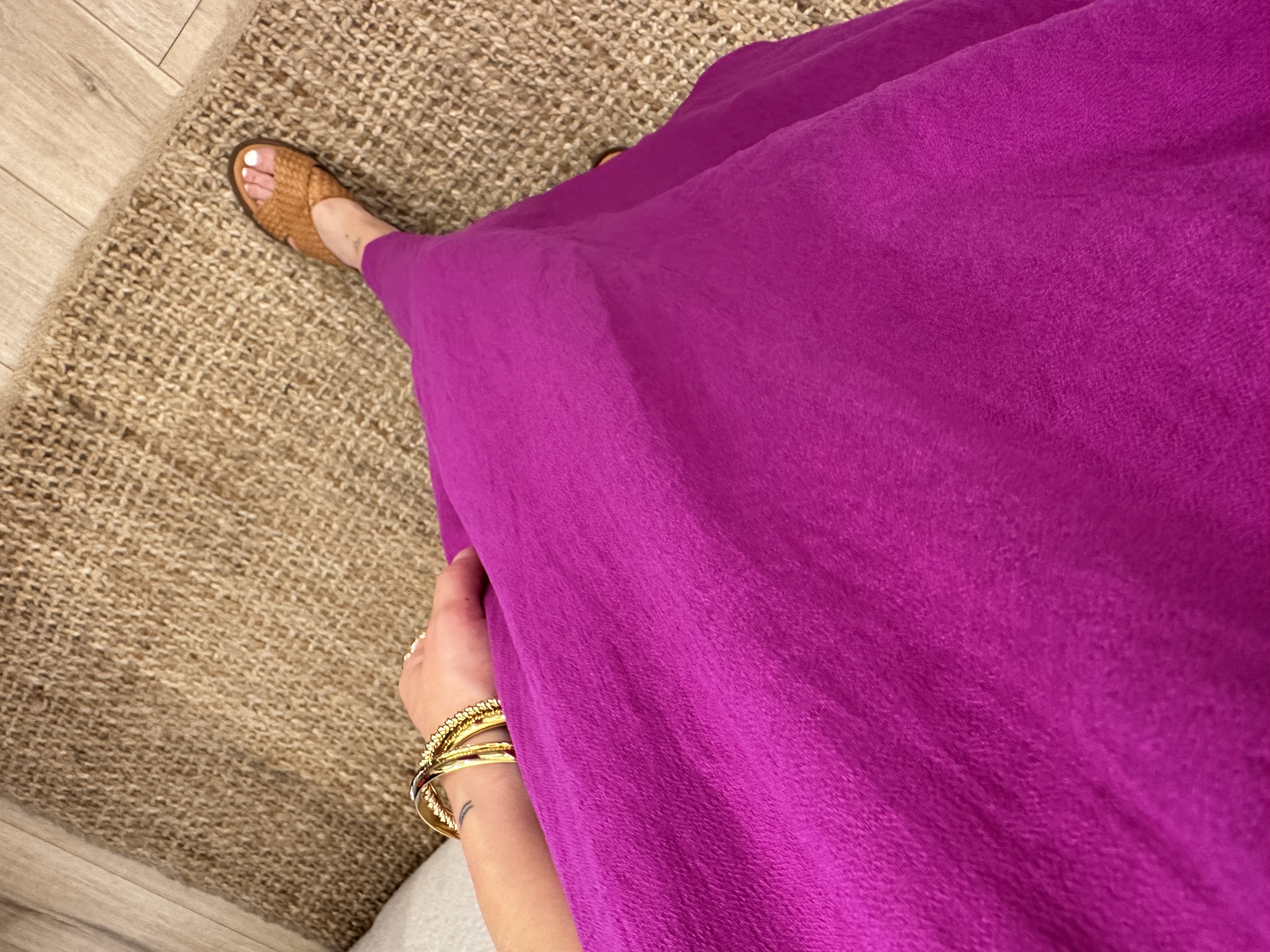 Long bow dress Azzurro - magenta