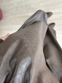 PU leather parachut pants - dark brown