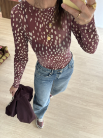 Dot cashmere longsleeve - bordeaux
