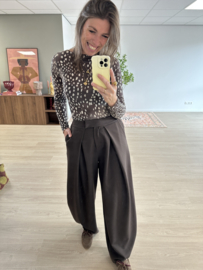 Pantalon fold Ambika - dark brown
