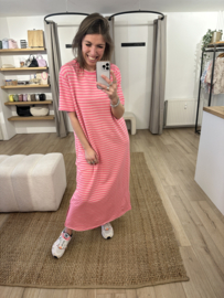 Stripe split dress - pink