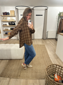 Check blouse Azzurro - brown