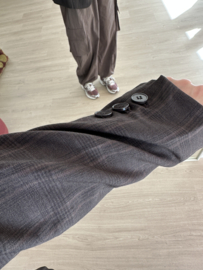 Check button blazer Azzurro - dark brown