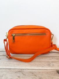 Leather classic crossbody bag - orange