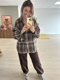 Check pocket blouse - dark brown 2.0