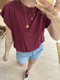 Basic elastic top - bordeaux