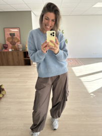 Basic knitted pull Azzurro - blue light