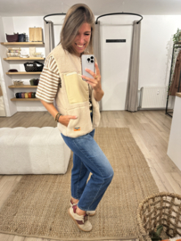 Teddy pocket gilet Azzurro - beige
