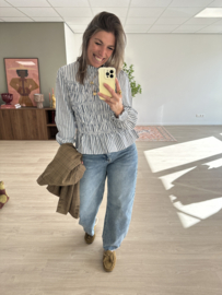 Stripe smog blouse top Azzurro - blue light