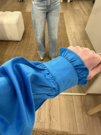 Ruffle puff blouse Azzurro - blue