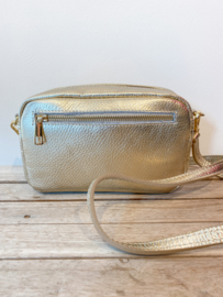 Leather classic crossbody bag - gold
