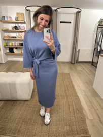 Knot long dress - blue