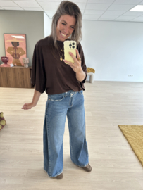 Wide leg jeans Queen Hearts - mid blue